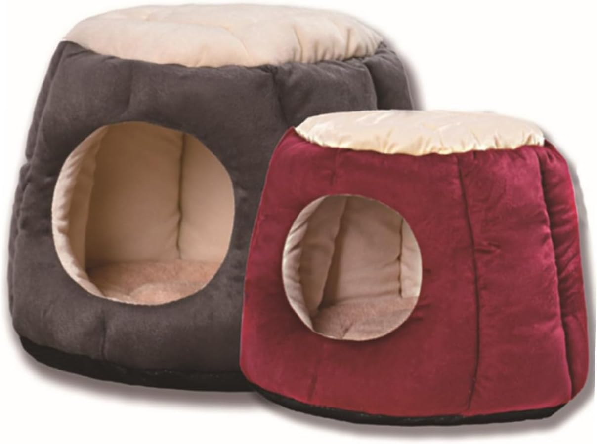 Round Table Pet Bed s Dog House Puppy Tent Warm Nest for Cats Dogs Gray/Black