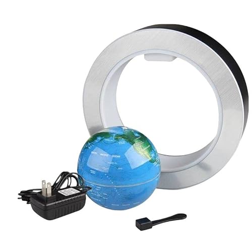 Globo flutuante de levitação magnética em forma de O, 10 cm, moldura circular com LED colorido – glo