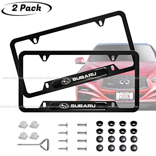 2pcs for Subaru License Plate Frame 3D Polyurethane Logo Matte Aluminum License Plate，with Screw C - //coolthings.us