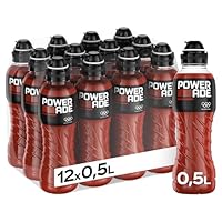 Powerade Sports Wild Cherry, kalorienarmes Sportgetränk mit Kirsch-Geschmack, mit Elektrolyten, Sport Drink in stylischen Einweg Flaschen (12 x 500 ml) (Verpackung kann variieren)