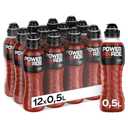 Powerade Sports Wild Cherry, kalorienarmes Sportgetränk mit Kirsch-Geschmack, mit Elektrolyten, Sport Drink in stylischen Einweg Flaschen (12 x 500 ml) (Verpackung kann variieren) Powerade Sports Wild Cherry, kalorienarmes Sportgetränk mit Kirsch-Geschmack, mit Elektrolyten, Sport Drink in stylischen Einweg Flaschen (12 x 500 ml) (Verpackung kann variieren)