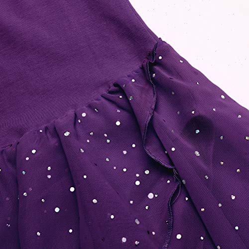 Zaclotre Girls Long Sleeve Dance Dress Glitter Ballet Skirted Leotard