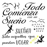 2pcs Pegatinas de Pared Vinilos Frases Español Motivadoras Citas Inspiradoras Letras Stickers Adhesivos Negro Decorativos Habitación Dormitorio Salón Oficina
