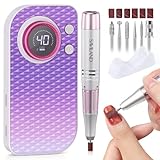 SAVILAND Electric Nail Drill: 40000RPM High-Torque Nail File Quick Removal for Acrylic Nails Easy Operation Portable Nail Drill for Beginner Home DIY Nail Art Manicure Pedicure