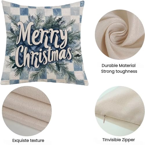 Housse de coussin 65x65cm lin Noël pour protéger les fauteuils