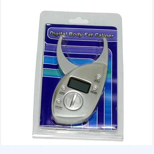 Adipômetro Digital para Medição de Gordura Corporal, Plicômetro Profissional com Medidor de Dobra Cutânea, Prateado