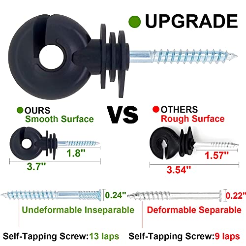 Nqn 50 Pcs Black Electric Fence Insulator Screw-In Insulator Fence Ring Post Wood Post Insulator And 1 Pc Free Insulator Socket Tool (Grid System Accessories For Animal Husbandry Electronic) #TOP1