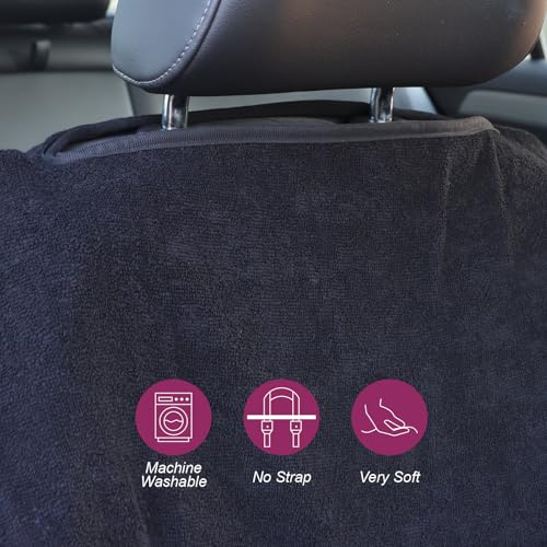 Image of Car Seat Towel Covers Front Seats Protector for Gym and Workout, Automotive Washable Driver Cars Seat Sweat Cover for Dog, Compatible with Tesla Model Y Juniper /3 /X /S (Fleece Black, 1Pcs)