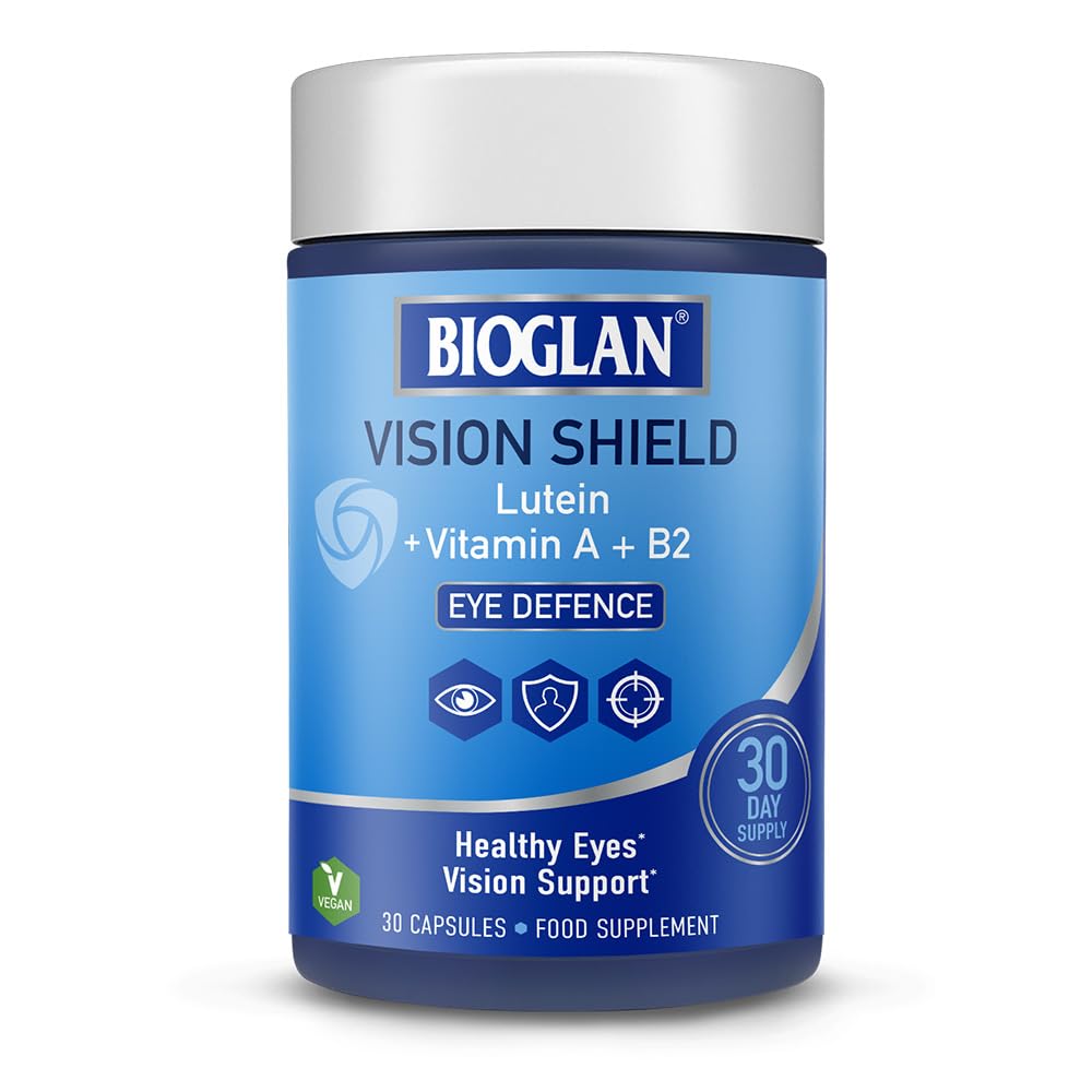 Bioglan Vision Shield, Eye Health Supplement Capsules with Vitamin A, B2, Zinc and Lutein, Vision Support
