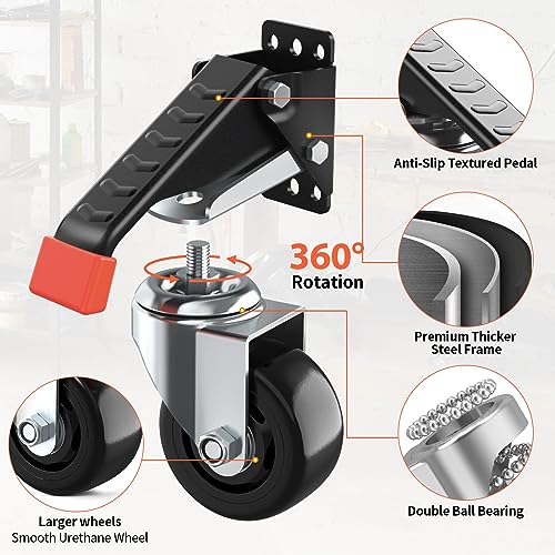 image for SPACEKEEPER Workbench Casters kit 920 Lbs Retractable Casters Heavy Du
