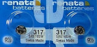 2 Pcs 317 Renata Silver Oxide 0% Mercury Electronic Batteries SR516SW