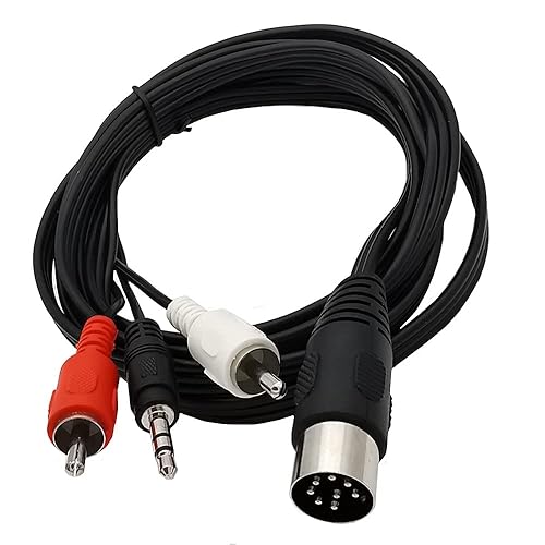 Miniatura 3 de Seadream Cable de audio DIN de 6 pies y 8 pines macho a 2RCA macho y 3 puertos de 0.138 in