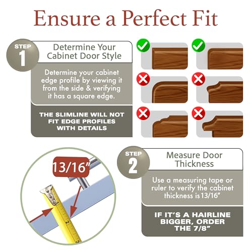 Image of Cabinet Hero 4-Pack 13 /16 inch Thick, 24 inch Length Slimline Cabinet Edge Protector - Durable Slip-On Plastic Door & Drawer Edge Guard - Prevents Shelves for Wear, Bumps, Discoloration & Damage - White
