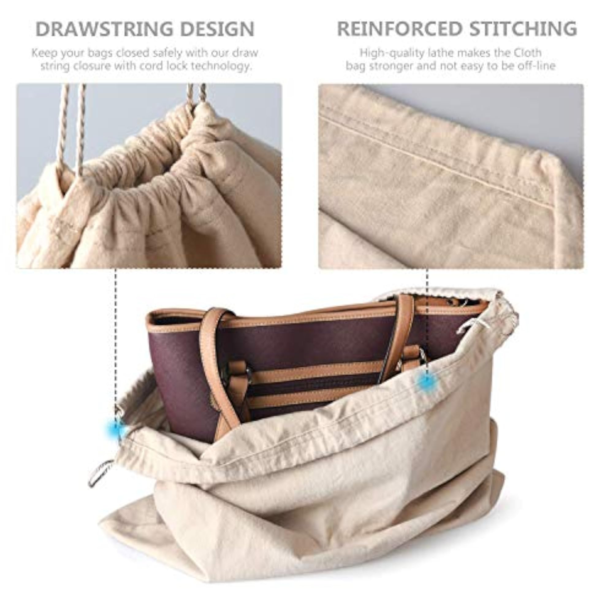 Dust Cover Storage Bags Purified Cotton Flannel with Drawstring Pouch