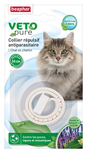 BEAPHAR – VETOPURE – Collier répulsives antiparasitaires pour chat et chaton – Aux extraits...