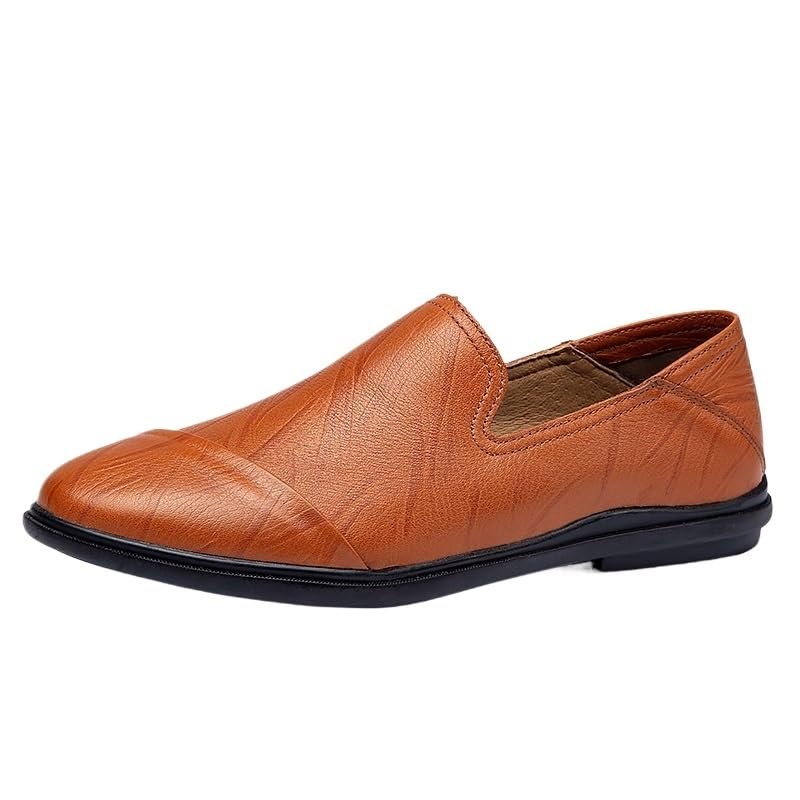 Mens Formal Shoes Classic Working Uniform Non Slip Rubber Sole Low Top Casual Pu Leather Slip On Pointed Toe