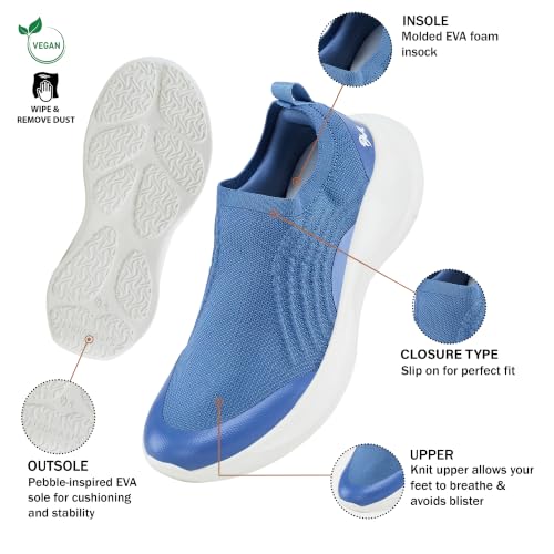 Image of Neeman's Curve Knit Slip On Shoes for Men | Casual Slip On Shoes | Lightweight Walking Shoes | Breathable Knit Upper | Comfortable Cushioned Shoes | Stretch Fit | EVA Sole with Grip