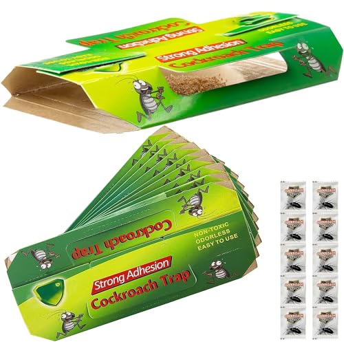 AURSTORE BASA Trappole per scarafaggi,Prodotto anti-scarafaggio potente professionale, pieghevole scarafaggio appiccicoso, cattura scarafaggi non tossici anti sferzate (10)