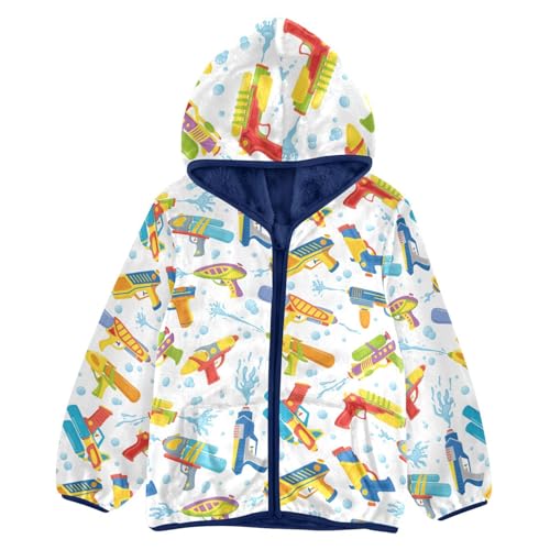 Water Guns Girls Fleece Jacket Girls Fall Jacket Girls Zip Up Hoodie Girls Sherpa Jacket 2-10T