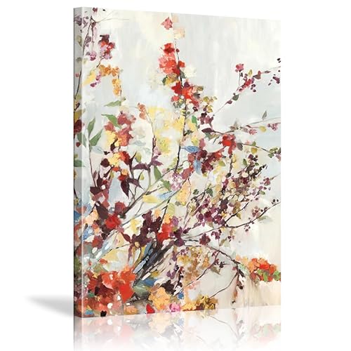 Toile murale encadrée fleurs pour habiller un mur vide avec une aquarelle vintage