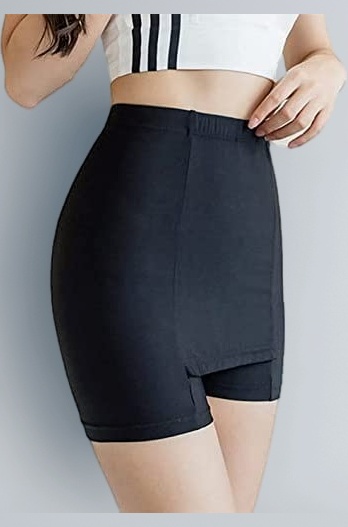 Double-Layer Front Crotch Ice Silk Safety Shorts,Women Seamless Safety Pants for Matching Skirts Dresses