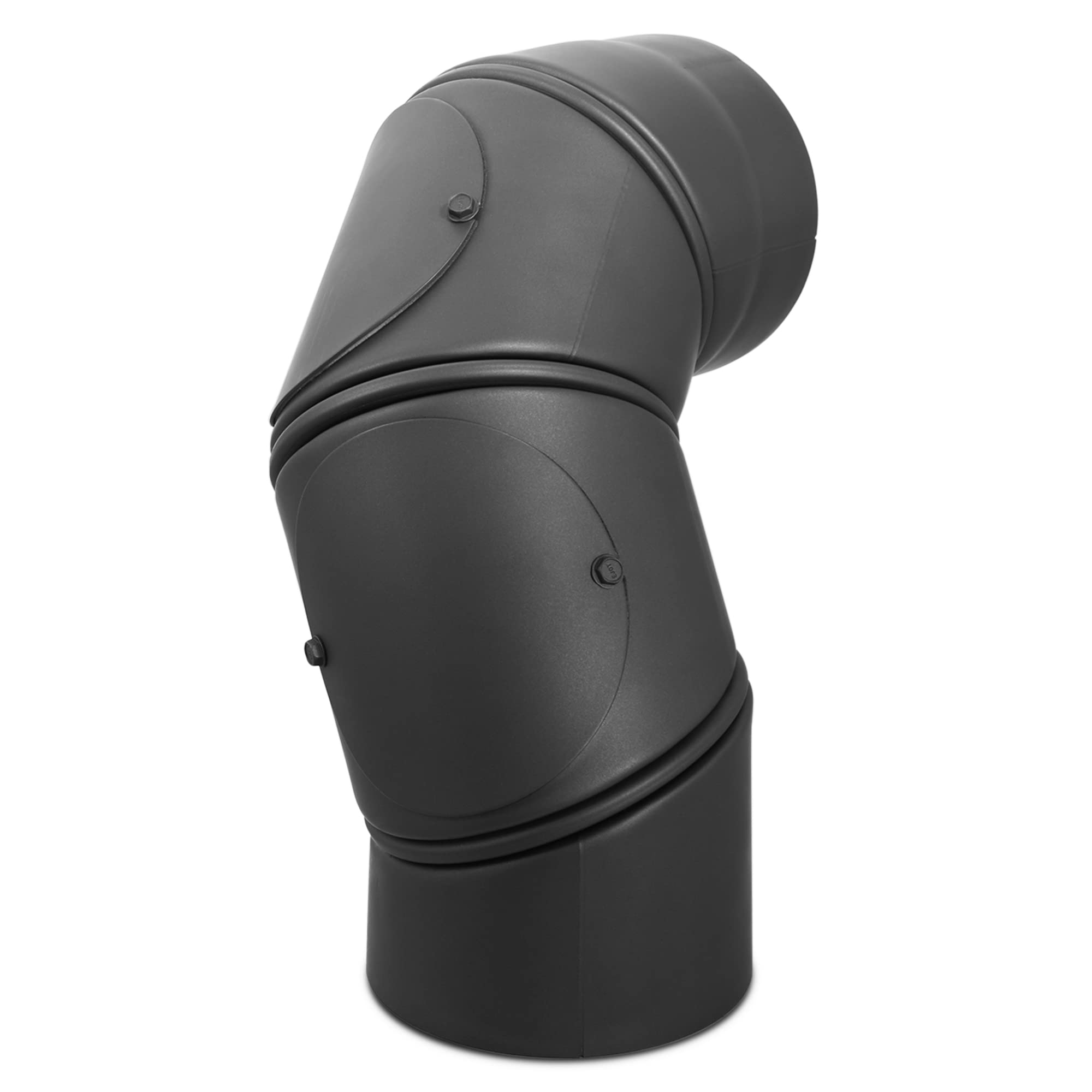 LANZZAS Ofenrohr Multibogen - Ø 150 mm - Farbe: gussgrau | Rauchrohr 4-fach Bogen 0° - 135° mit Tür