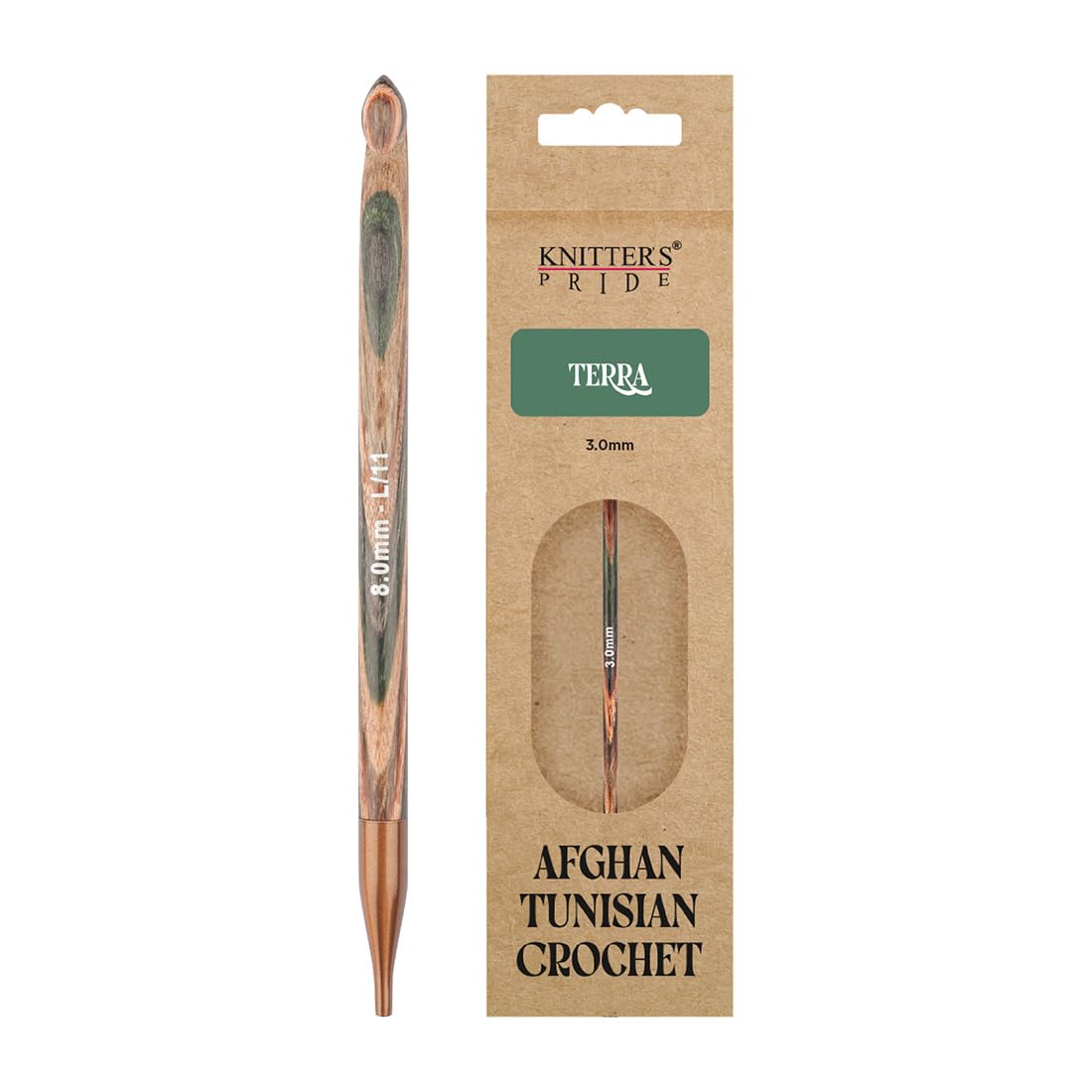 Knitter's Pride Brown Terra Tunisian Crochet Hook 8.00 Mm - 1 Piece