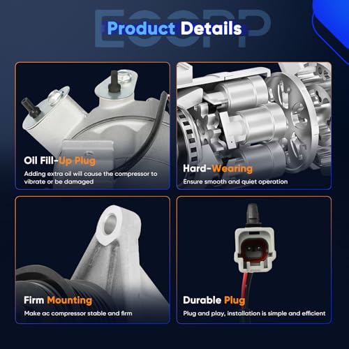 Image of ECCPP AC Compressor Direct Fit for Nissan Maxima V6 3.5L 2015-2023