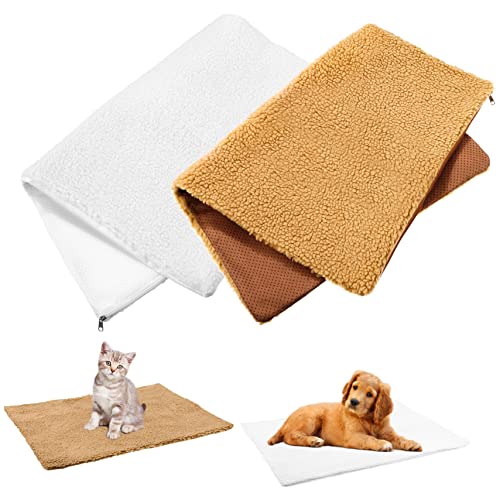 ペット用セルフヒーティングマット 猫犬用ヒーティングパッド 暖かさを緩和 多用途 ソファベッド アウトドア フリース素材 2個