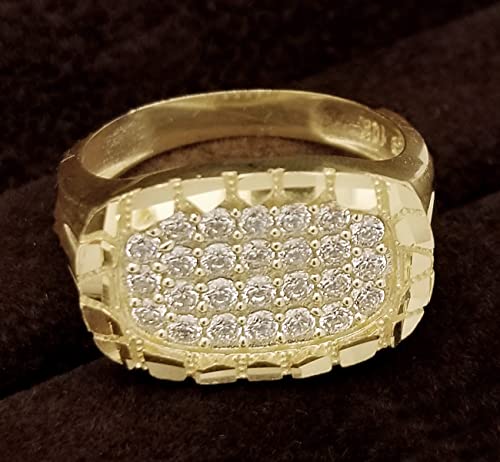 10K Yellow Gold Mens Ring Nugget Frame Ring Oval Shape4