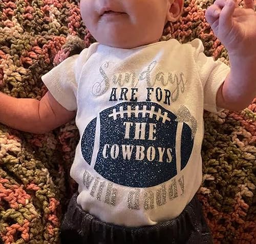 Karuedoo Newborn Baby Boy Football Outfit Sundays Are for Football with Daddy Romper Pants Hat 3Pcs Cowboy Football Outfit3