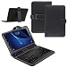 Produktbild Tablet Tasche kompatibel für Samsung Galaxy Tab 4/3 10.1 Tastatur Keyboard Hülle Cover QWERTZ Standfunktion Micro USB Schutzhülle