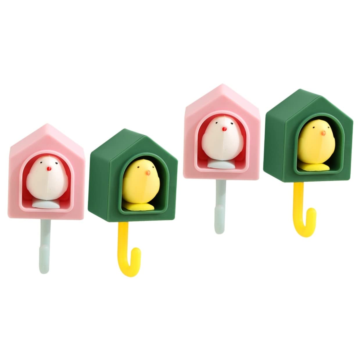 VASDEV 10 Ganchos Adhesivos creativos para pájaros, Ganchos para Colgar en la Pared, Objetos Colgantes sin Rastro Abs (Color Surtido x 2 Piezas 9,3 x 4,7 x 3,5 cm x 2 Piezas)