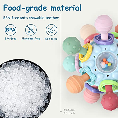 Baby Teething Toys - Infant Sensory Chew Rattles Toys - Newborn Montessori Learning Developmental Toy - Teethers For Babies 0 3 6 9 12 18 Months - Shower Gifts For 1 2 One Two Year Old Girls Boys #TOP4
