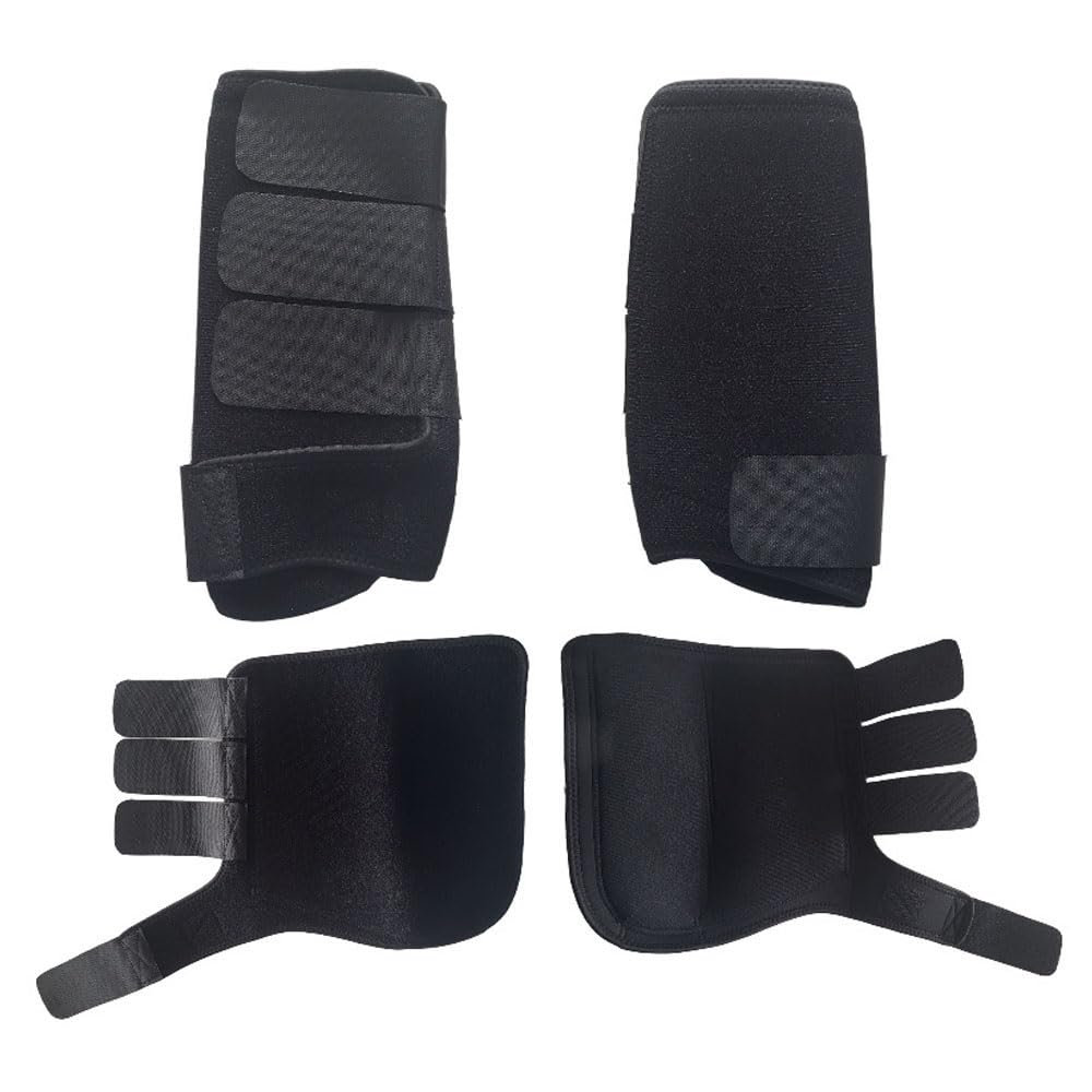 4pcs Horse Leg Guard Tendon Boot, Brushing Horse Boots Shockproof Horse Gear Protection for Horse Protective Gear and Training Equipment - Black, Large
