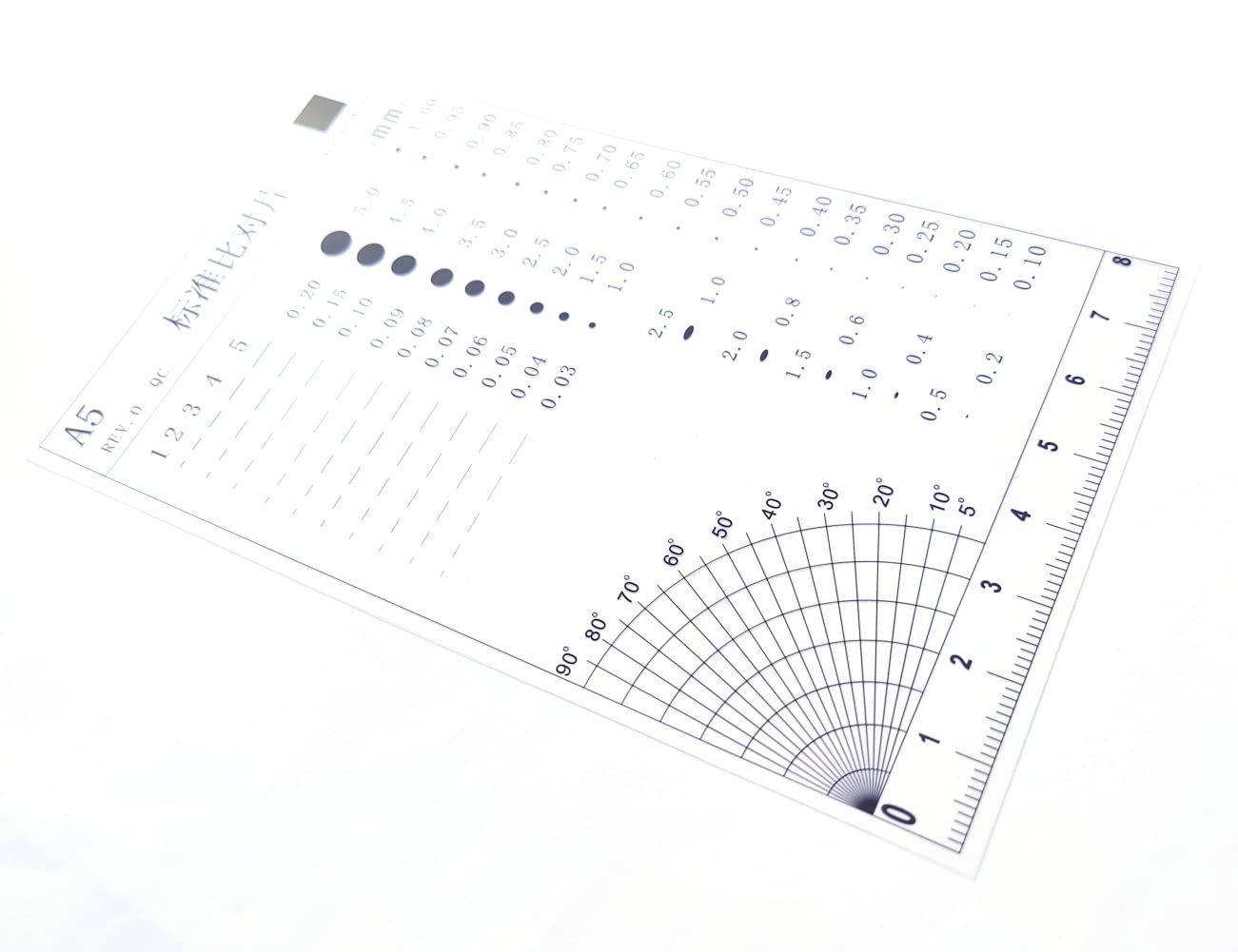 Size Estimation Chart SEC Electronic Products Quality Check Surface Inspect Tool High Transparency High Precision A5 (5)
