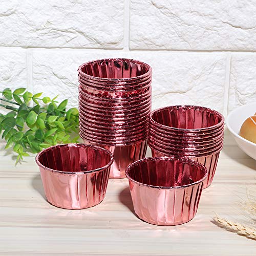 Tazas para magdalenas antiadherentes en oro rosa de doble cara resistentes al calor x50 6