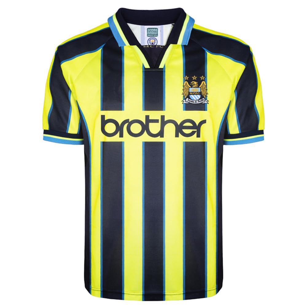 Score Draw Men's Sd Manchester City Retro Away Shirt 1999 Adults Yellow Large