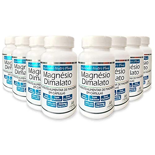 Kit 8 Frascos Magnésio Dimalato Melhor Marca
