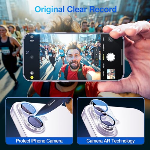 Image of SMARTDEVIL (2+2 Pack Privacy Screen Protector for iPhone 17 with 2 Camera Lens Protectors, 28 Anti-Spy 9H Tempered Glass, Anti-Scratch, SmartPull Frame Bubble-Free Easy Install, Case-Friendly