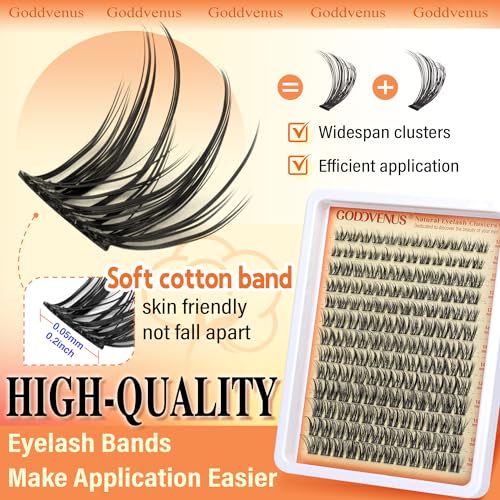 Image of Wispy Lash Clusters Lashes Cluster Eyelash Extensions Natural Individual Lashes Fluffy Lash Extension Soft Cotton Band Eyelashes Clusters Fairy D Curl Lash Cluster For DIY Eyelash Extension