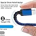 USB Type C Cable 5Pack (3/3/6/6/10FT) Nylon Braided USB C Cable Fast Charger Charging Cord Compatible Samsung Galaxy S9 S8 Note 9 Note 8 Plus,LG V30 G6 G5 V20,Google Pixel, Moto Z2 (Navy&Blue)