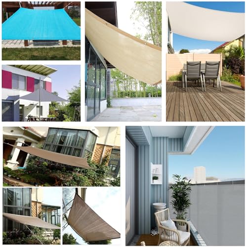 Toldo vela rectangular proteccion solar UV con ojales para camping exterior 3