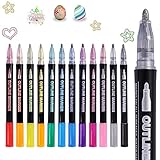 【El mejor regalo】--- Los bolígrafos Famini Outline son una combinación perfecta de lápices de colores, lápices de purpurina y bolígrafos metálicos. A los niños les encantará pintar con lápices mágicos de Famini. Los lápices mágicos en colores brillantes aportan diversión a los niños. Con lápices de colores, siempre crean increíbles obras de arte.