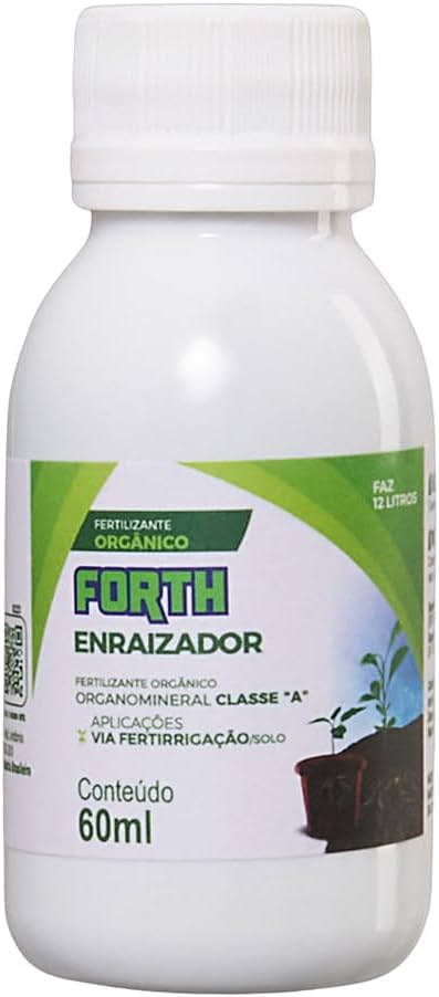 Forth Enraizador Líquido Concentrado, Enraizamento, Formação de Raízes, Micronutrientes, Extrato de Algas, Organomineral Classe A, 60ml