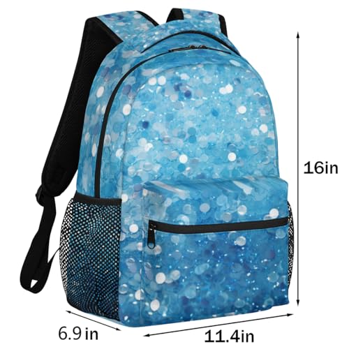 Sac à dos bleu à paillettes confortable pour votre ordinateur
