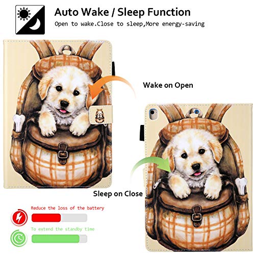 Smart Cover For 10.2-Inch Ipad 7Th/8Th/9Th Generation & 10.5" Ipad Air/Pro, Techcircle Cute Animal Design Pu Leather Folio Stand Magnetic Flip Case With Card Slots & Pencil Loop Holder, Cute Puppy #TOP1