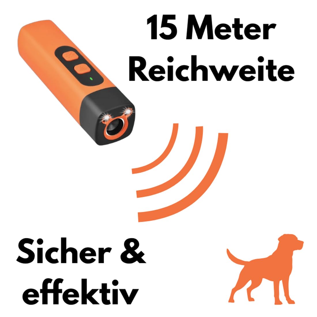 Anti-Bell-Halsbänder Ultraschall-Hundeabwehrgerät mit Taschenlampenfunktion – sanfte, 100% tierfreundliche Verhaltenskorrektur im Garten & unterwegs – robust & wetterfest