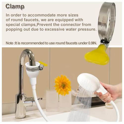 U-BCOO Haustier Duschkopf Waschbecken Spray Gummischlauch Tragbare shampoo sprayer