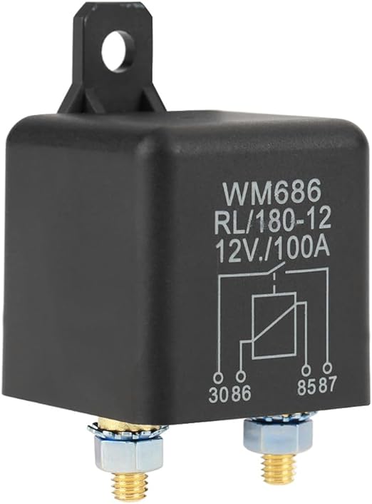 12V 100A Continuous Duty, 4 Pin High Current Relay, Split Relay Switch Normal Open Car Starter for Control Battery ON Off